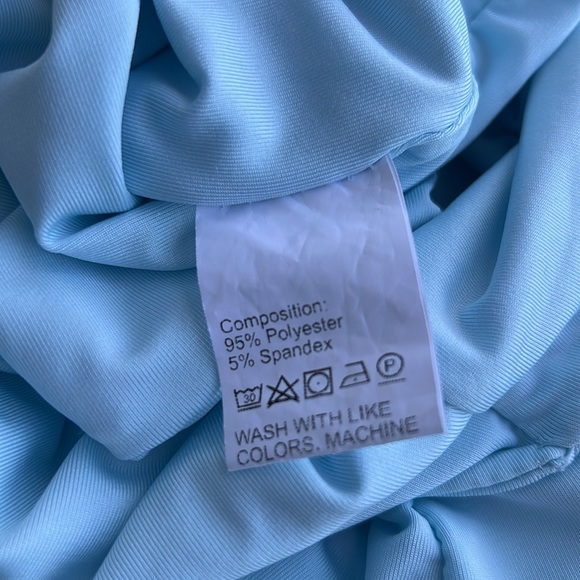 Spandex / Stretch Square Neck Crop Tank Top Light Blue Size M - Picture 6 of 6